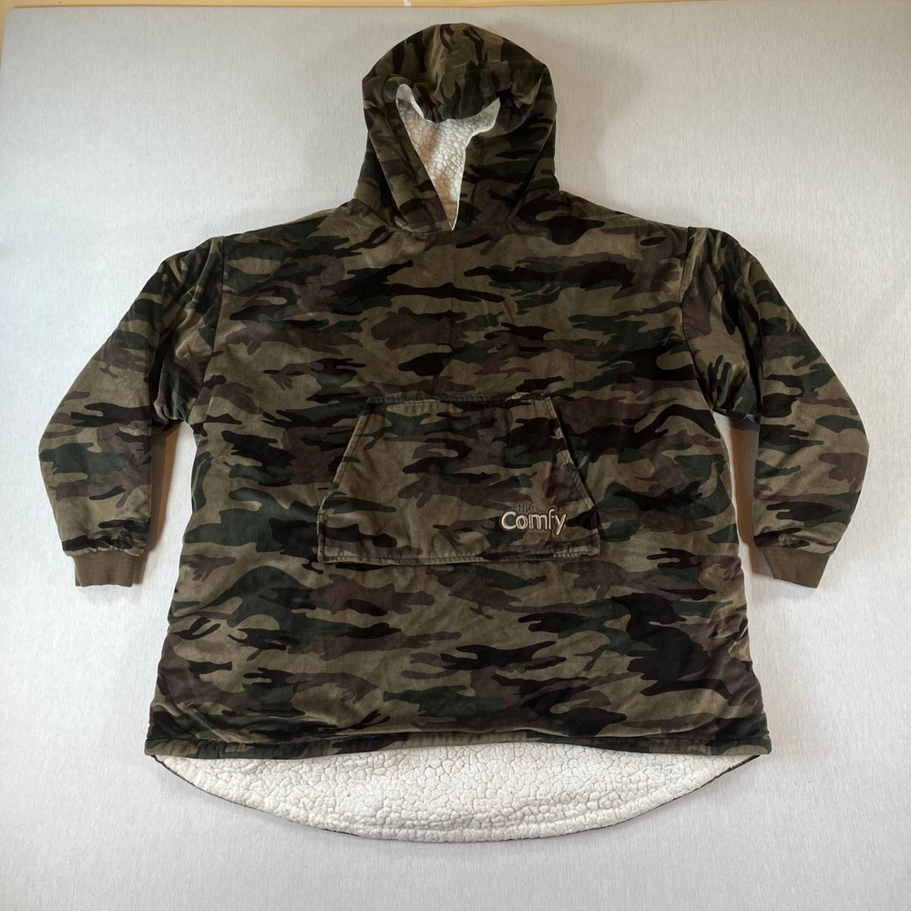 The Comfy Original Wearable Blanket Hoodie Camouflage Sherpa Lined Oversized